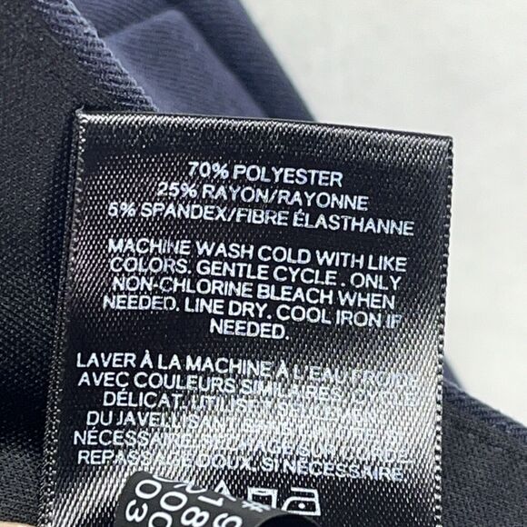 Express Editor Barely Boot Low Rise Pants Women’s Sz 4R Navy Pinstripe - Picture 7 of 7